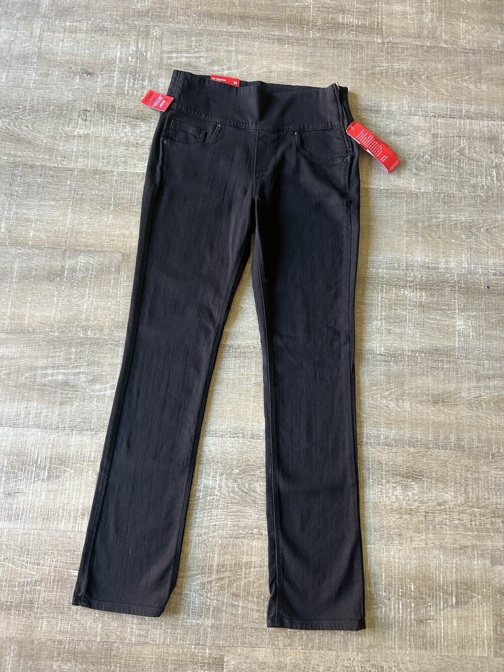 SPANX The Signature Waist Straight Jeans Womens 30 Black NWT High Rise Side Zip